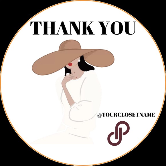 100 Custom Packaging Thank You 2" Round Stickers Finish Gloss - Picture 1 of 9